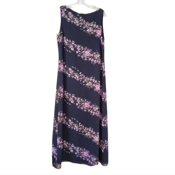 JONES NEW YORK Women's Maxi Dress Floral Print 100% Silk Size 12 Y2K Winsigoth - Picture 1 of 7
